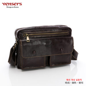 【vensers】 牛皮潮流個性包~斜肩背包 (NJ605101咖啡)